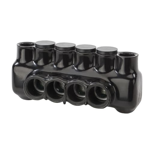 NSi - NSI IPLMD250-4 6 AWG to 250 MCM Black Plastisol 4-Port 2-Side Entry Insulated Multi-Cable Connector