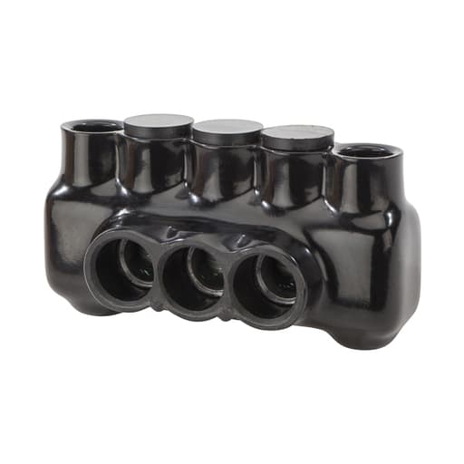 NSi - NSI IPLMD250-3 6 AWG to 250 MCM Black Plastisol 3-Port 2-Side Entry Insulated Multi-Cable Connector with Hole