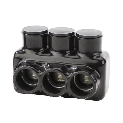 NSi - NSI IPLD750-3 250 to 750 MCM Black Plastisol 3-Port 2-Side Entry Insulated Multi-Cable Connector Block