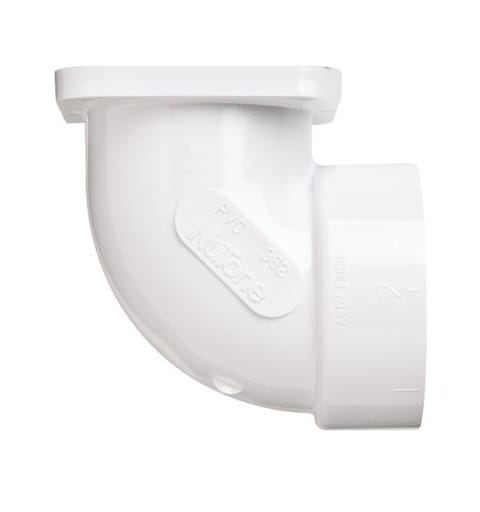 Nutone - Broan CF362 90 Degrees PVC Flanged Central Vacuum System Standard Elbow