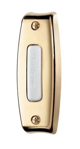 Nutone - Broan PB7LPB 2-7/8 x 1 x 3/4 Inch Polished Brass Door Chime Lighted Push Button