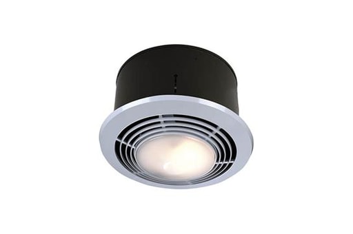 Nutone - Broan 9093WH 110 CFM 3.5 Sones 1500 W 15-3/8 Inch White Enamel Round Grille Ventilation Fan/Heater with Lamp