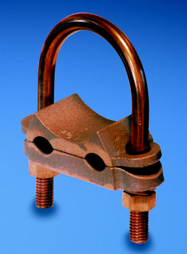 Panduit Corp - Panduit GU-11-X Bronze Grounding Clamp, U-Bolt, 2 cables, #4 SOL-2/0 STR, 2" (50.8mm) IPS