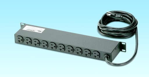 Panduit Corp - Panduit CMRPSH20S Horizontal Power Strip 20 Amp, 120V, 10 NEMA 5-20R Receptacles, one 20 Amp Thermal Breaker
