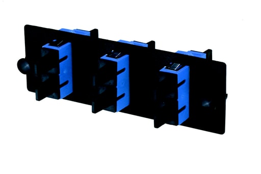 Panduit Corp - Panduit FAP3WBUDSC SC FAP Loaded With 3 Sc Duplex Singlemode Fiber Optic Adapters (blue) With Phosphor Bronze Split Sleeves.