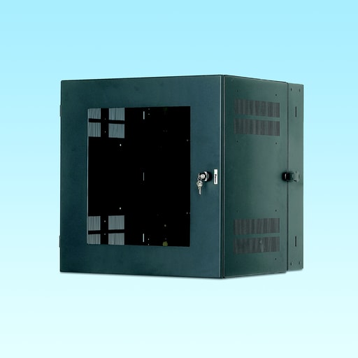 Panduit Corp - Panduit PZC12W Zone Cabling Wall Mount Cabinet with Windowed Front Door, Black 12 RU