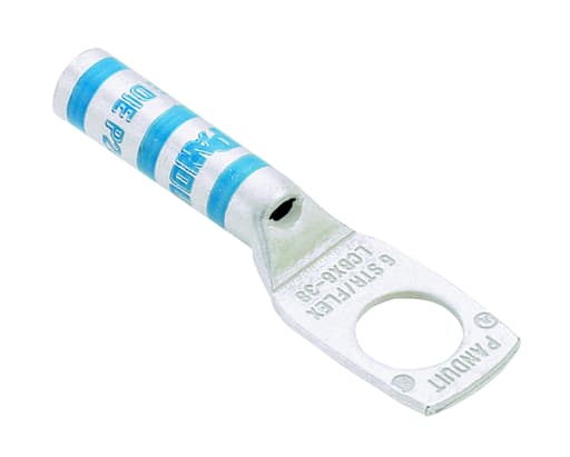 Panduit Corp - Panduit LCBX500-38-6 Copper Compression Lug, 1 Hole, 500 kcmil Flex, Long Barrel, 3/8" (9.5mm) Stud