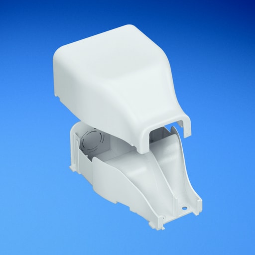 Panduit Corp - Panduit EEFXIW Entrance End Fitting for LD2P10 Raceway, Breakouts for 1/2" and 3/4" Diameter Conduit.