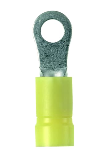 Panduit Corp - Panduit PV10-38R-E Ring Terminal, Vinyl Insulated, 12 - 10 AWG, 3/8" stud size, Funnel Entry, Terminal Convenience Package