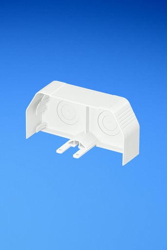 Panduit Corp - Panduit TGECEI End cap. Used to terminate Orange allow entry to TG raceway. Two knockouts each for 0.50" (12.7mm) and 1" (25.4mm) conduit.