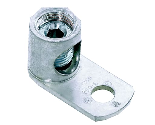Panduit Corp - Panduit ML1/0T-LY Copper Mechanical Lug, 1 Hole, Tin-Plated Barrel Post, #8 SOL - 1/0 STR, 5/16" (7.9mm) Stud
