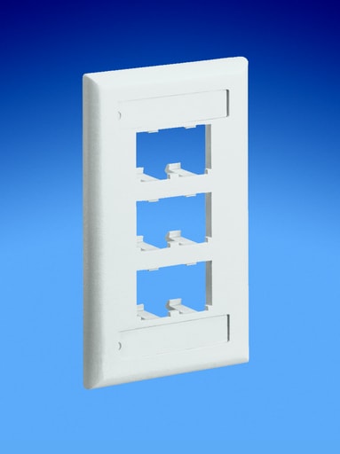 Panduit Corp - PAN CFPL6IGY Faceplate,6Pt,SglGang,