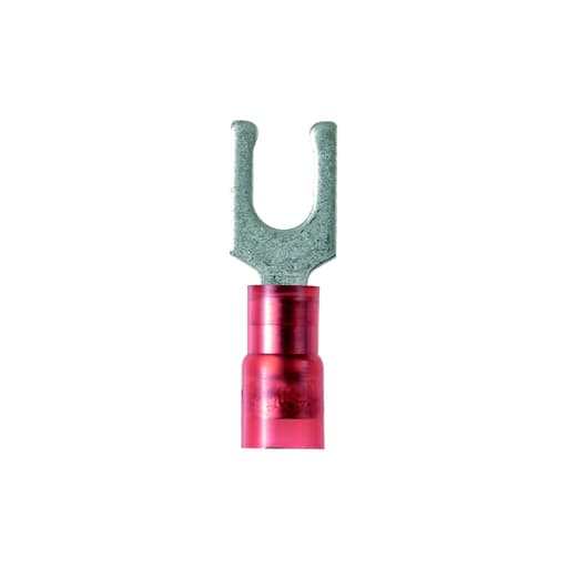 Panduit Corp - Panduit PNF18-6LF-C 22-18 AWG #6 100-Pack Funnel Entry Nylon Insulated Locking Fork Terminal