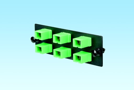 Panduit Corp - Panduit FAP6WAGSCZ SC APC FAP Loaded With Six SC APC Simplex Singlemode Fiber Optic Adapters (green) With Zirconia Ceramic Split Sleeves.