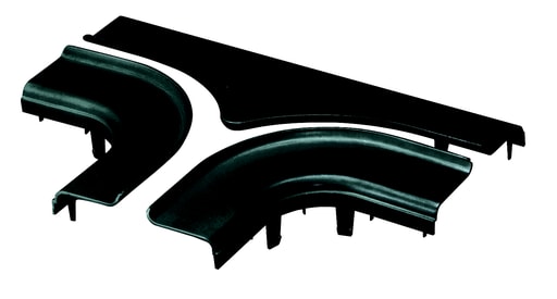 Panduit Corp - Panduit FRTSC4BL Split Cover, Horizontal Tee, 4" x 4" (100mm x 100mm), FiberRunner, Black