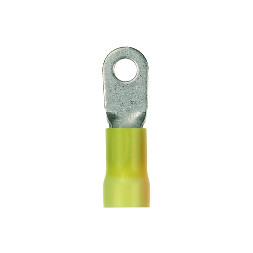 Panduit Corp - Panduit PV4-38R-T Ring Terminal, Large Wire, Vinyl Insulated, 4 AWG, 3/8" Stud Size