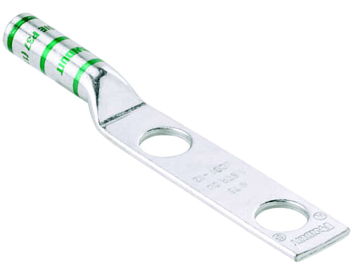 Panduit Corp - Panduit LCC1/0-38D-X Pan-Lug™ Copper 2 Hole Straight Tongue Compression Lug