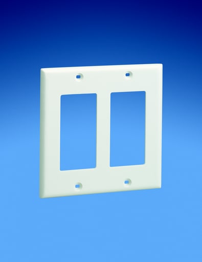 Panduit Corp - Panduit CPGIW-2G Screw-on Double Gang Rectangular Faceplate. Covers Two Nema Standard Rectangular Electrical Outlets Orange Two Standard Rectangular Communication Module Frames.
