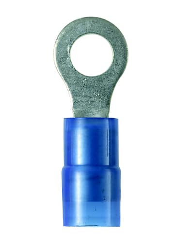 Panduit Corp - Panduit PN14-4R-C Ring Terminal, Nylon Insulated, 18 - 14 AWG, #4 Stud Size
