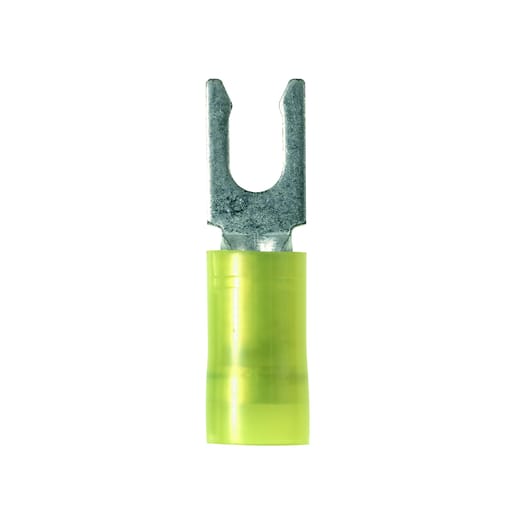 Panduit Corp - Panduit PNF10-6LF-L 12-10 AWG #6 Stud Size Standard Package Nylon Insulated Funnel Entry Locking Fork Terminal