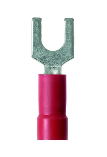 Panduit Corp - Panduit PV18-8F-E Fork Terminal, vinyl insulated, 22 - 16 AWG, #8 stud size, funnel entry, Terminal Convenience Package