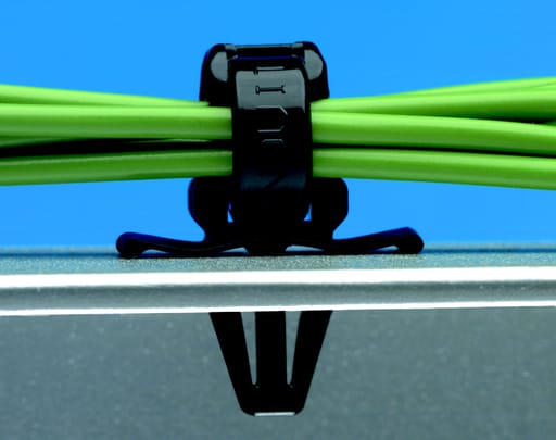 Panduit Corp - Panduit PWMS-H25-C0 Cable Tie Mount, Winged Push Mount, WR Black
