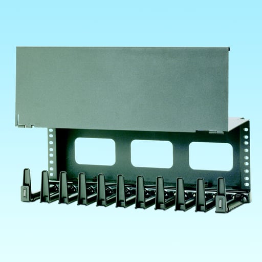 Panduit Corp - Panduit NCMHAEF4 4RU High Capacity Horizontal Cable Manager with hinged cover, front only.