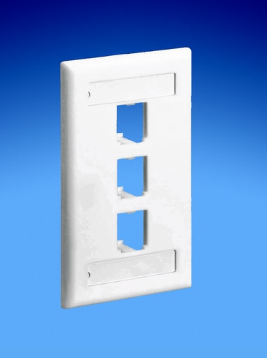 Panduit Corp - PAN CFPL3IGY Faceplate,3Pt,SglGang,