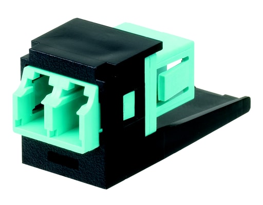 Panduit Corp - Panduit CMDJAQLCZBL Module supplied with one LC Sr./Jr. 10Gig™ OM3/OM4 SFF Duplex Multimode Fiber Optic Adapter (AQ) with zirconia ceramic split sleeves.