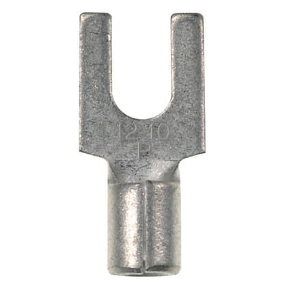 Panduit Corp - Panduit E10-14FB-Q Fork Terminal, Non-Insulated, 12 - 10 AWG, 1/4" Stud Size