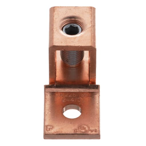 Panduit Corp - Panduit CX255-56HKR-Q Copper Mechanical Lug, 1Hole, 1Barell, Fixed Tongue, #2, PK25