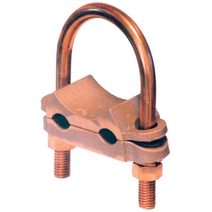 Panduit Corp - Panduit GU-2-X Bronze Grounding Clamp, U-Bolt, for Two Cables