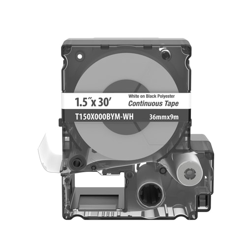 Panduit Corp - Panduit T150X000BYM-WH MP Cassette, Poly Cont Tape, 1.5" W x 30' L, WH on BK