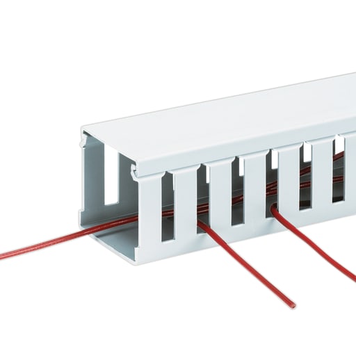 Panduit Corp - Panduit G1.5X4WH6 Wide Slotted Wiring Duct, PVC, 1.5" x 4" x 6ft, White