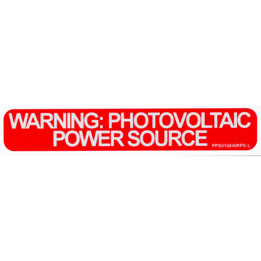 Panduit Corp - Panduit PPS0106WRPS-L Solar Label, 1" H x 6" W, Reflective Vinyl Adhesive,Wht/Red,50 per pkg