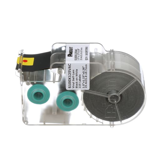 Panduit Corp - Panduit S100X125VAC 1.25 x 1 Inch White Vinyl Cloth Self Laminating Label Cassette