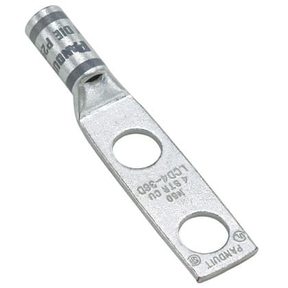Panduit Corp - Panduit LCD500-12E-6 Pan-Lug™ Copper 2 Hole Straight Tongue Compression Lug