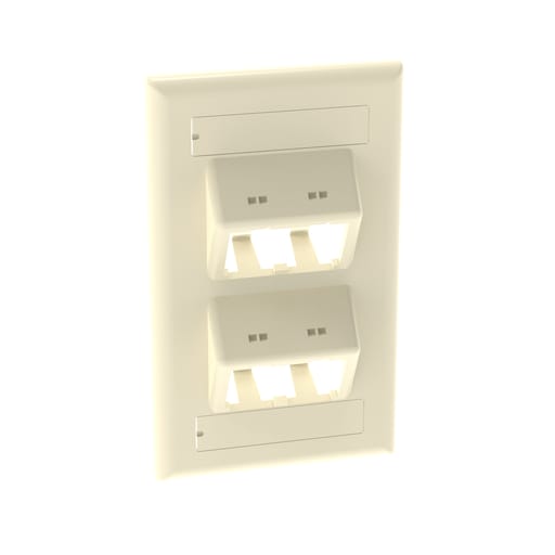 Panduit Corp - Panduit CFPSL4EIY , Classic, Sloped, Faceplate, 4 port, Electric Ivory