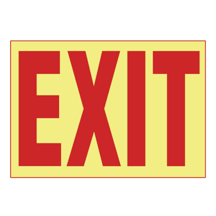 Panduit Corp - Panduit PPS0710G001 Adhesive Sign, Photo Luminescent, 'EXIT', 10"x7", 1 sgn/cd, 1 cd/pk, RD/WH