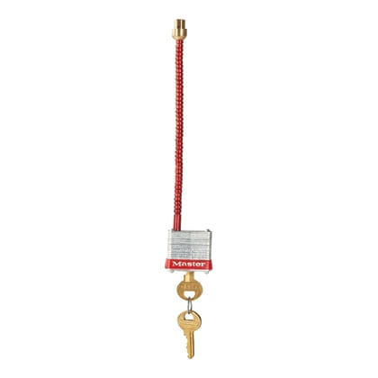 Panduit Corp - Panduit PSL-CS Padlock with flexible shackle, laminated steel body, red shackle, 6.75 Inches total length