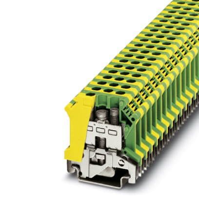 Phoenix Blocks - Phoenix Contact 0442011 8000 Volt 20 to 8 AWG Green/Yellow Polyamide Screw Connection Ground Modular Terminal Block