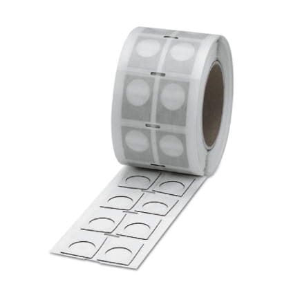 Phoenix Blocks - Phoenix Contact 0819550 40 x 30 mm White Polyester Adhesive Mount Roll Marking Label with Drill Hole