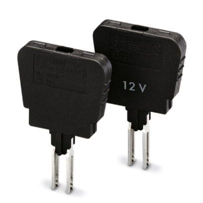 Phoenix Blocks - Phoenix Contact 0921037 24 Volt 6.3 Amp Black Polyamide Plug Connection 5 x 20 Fuse Plug