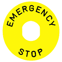Square-D / Schneider - Square D ZBY9330 60 mm Yellow Emergency Stop Circular Legend Plate