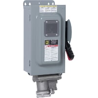 Square-D / Schneider - Square D CH362AWC 600 Volt 60 Amp 50 Hp 3-Pole Fusible Heavy Duty Receptacle Safety Switch