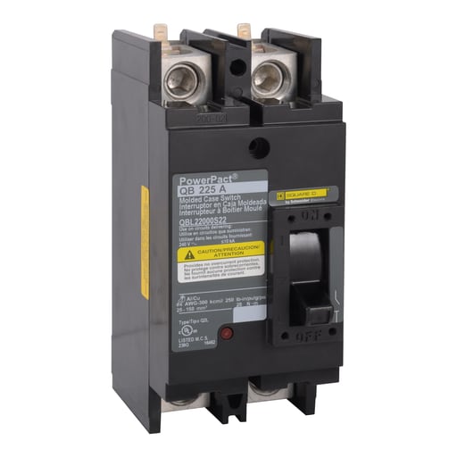 Square-D / Schneider - Square D QBL22000S22 240 VAC 225 Amp 2-Pole Automatic Molded Case Switch