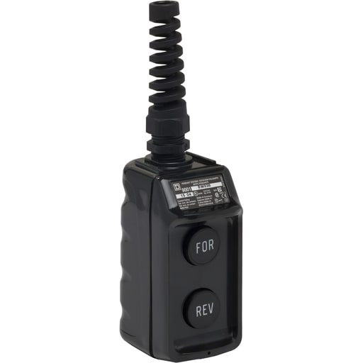 Square-D / Schneider - Square D 9001BW93B 600 VAC/VDC 5 Amp 2NO Black Thermoplastic NEMA 1/3/3R/4/4X 2-Button 1-Speed Pendant Station