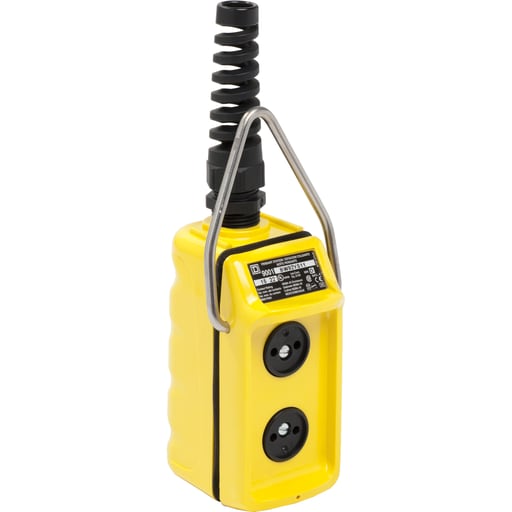 Square-D / Schneider - Square D 9001BW92YS11 600 VAC/VDC 5 Amp 2NO Yellow Thermoplastic NEMA 1/3/3R/4/4X 2-Button 1-Speed Pendant Station