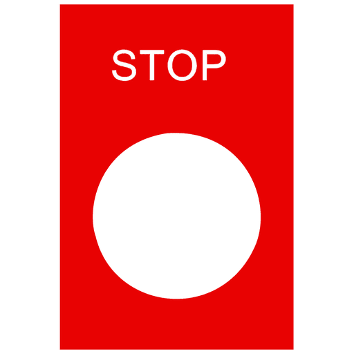 Square-D / Schneider - Square D ZB2BY2304 30 x 40 mm White/Red PVC Stop Standard Legend Plate