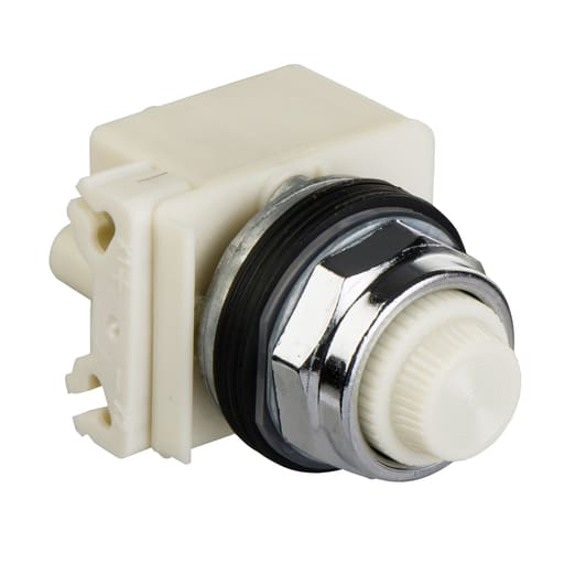 Square-D / Schneider - Square D 9001KP38W31 30 mm 120 VAC/VDC White Lens Metal Bezel Standard Round Pilot Light